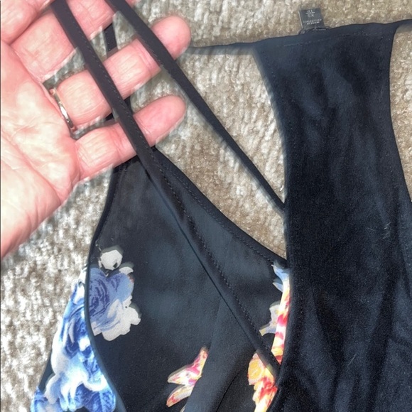 Express Black Floral Camisole with Strappy Back Design - Picture 5 of 5